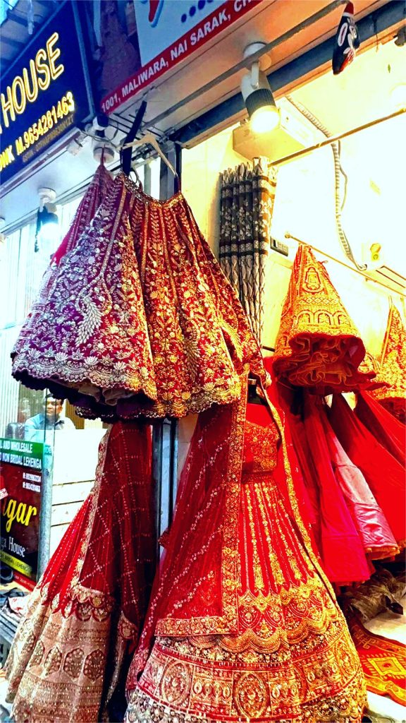 Lehnga market in Chandni chowk Old Delhi